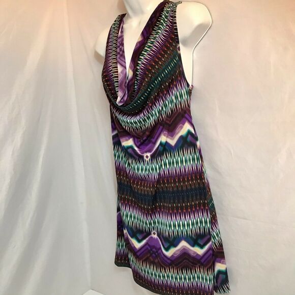 Urban Rose Dress Womens M Midi Halter Sun Southwestern Sleeveless Cowl Neck - Picture 3 of 10